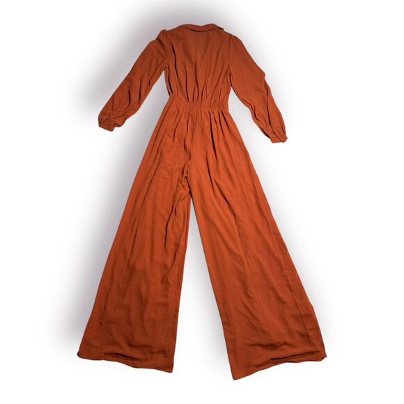 Fashion Nova Wide Leg Jumpsuit Like Me Better Cognac Womens Size Small BNWT - Picture 2 of 5